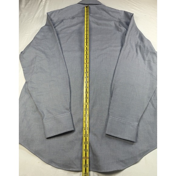 Charles Tyrwhitt Button Up Shirt Mens 16 1/2 /36 Navy Check Non Iron Classic Fit - Picture 6 of 9